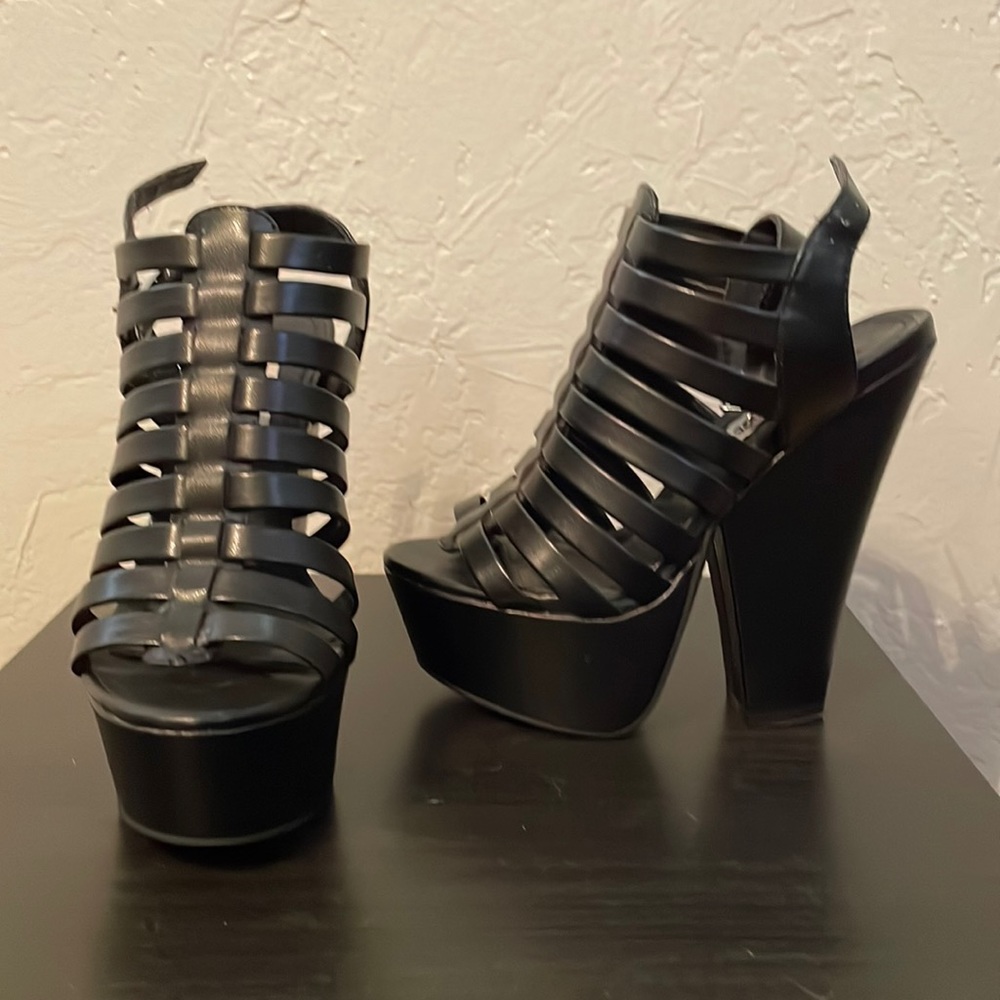 Black platform heels